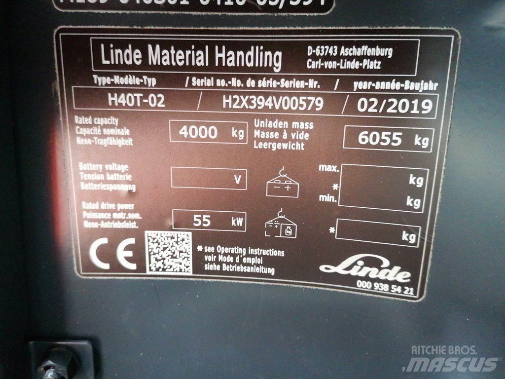 Linde H40T-02 Wózki LPG