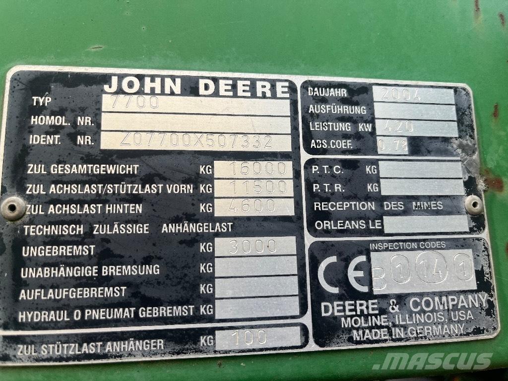 John Deere 7700 Sieczkarnie samojezdne