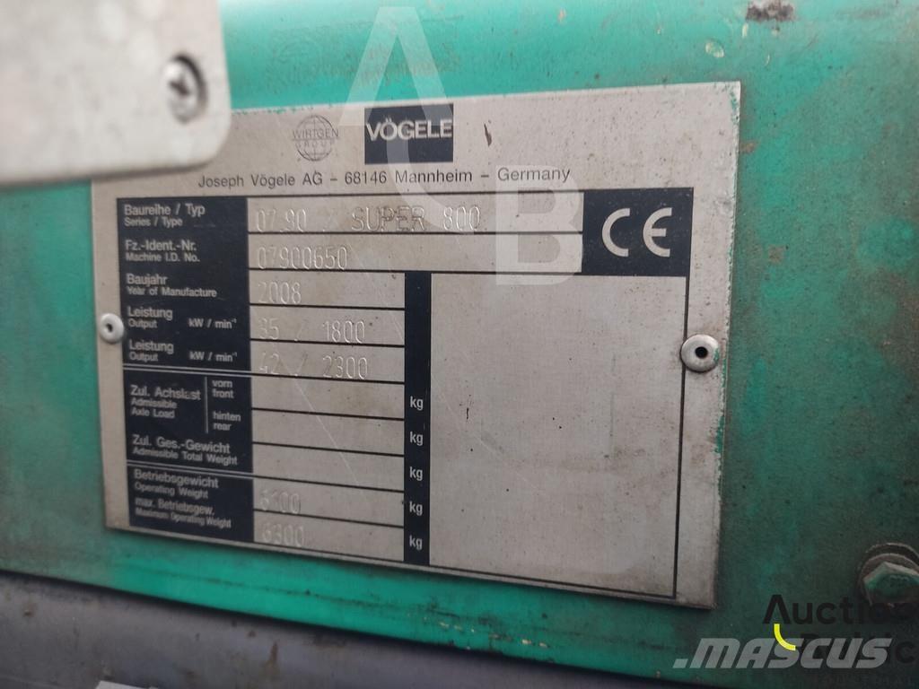 Vögele Super 800 Rozściełacze do asfaltu