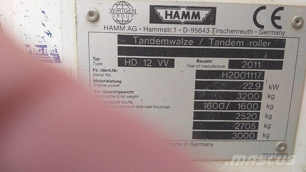 Hamm HD 12 VV Walce dwubębnowe