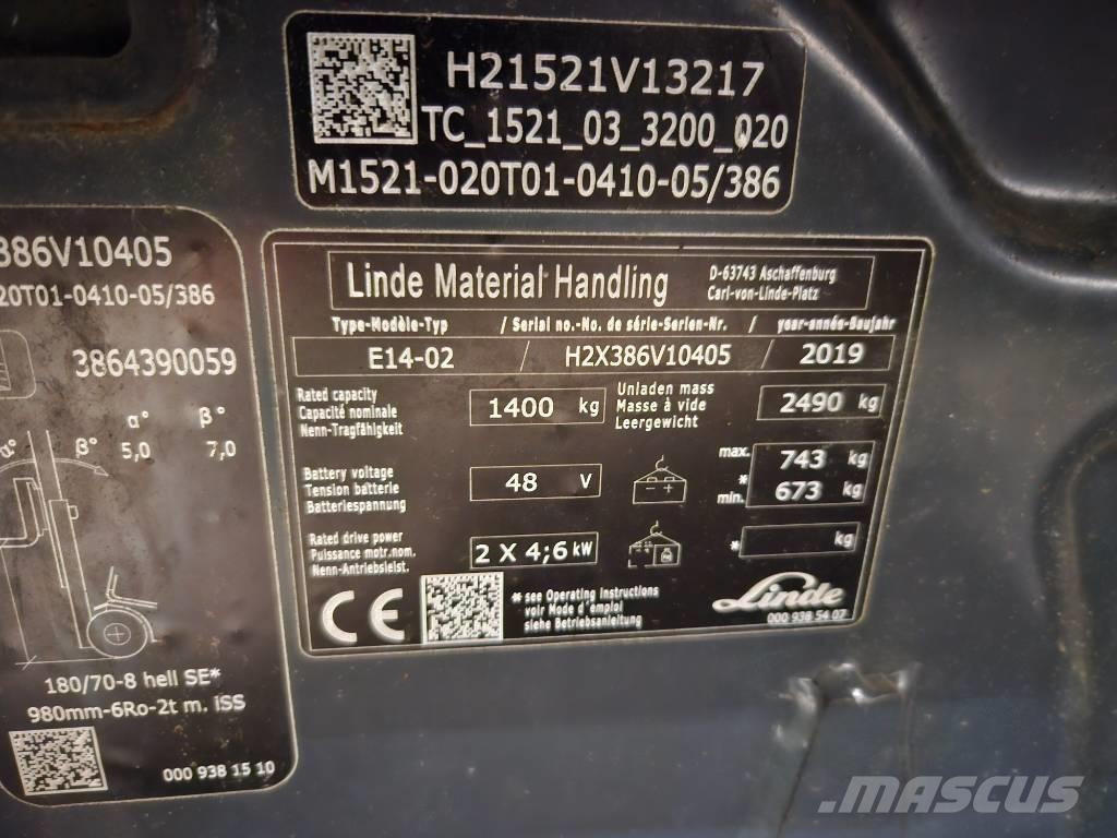 Linde E14 Wózki elektryczne