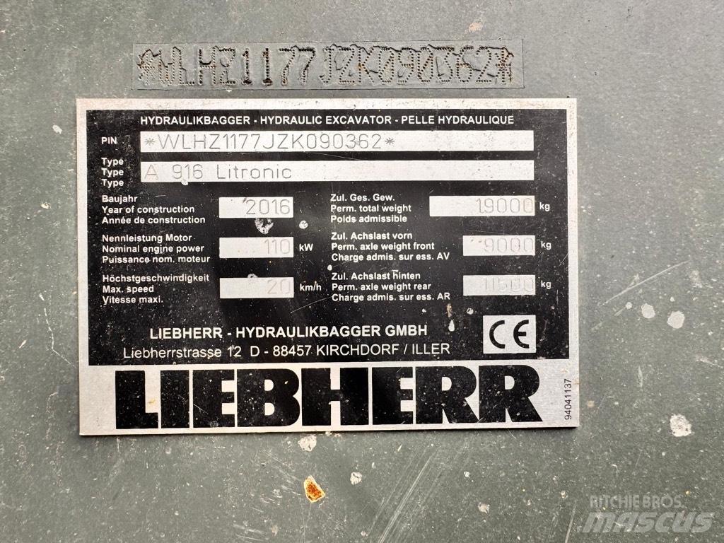 Liebherr A 916 Koparki kołowe