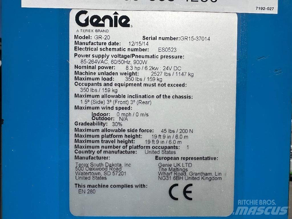 Genie GR 20 Podnośniki masztowe