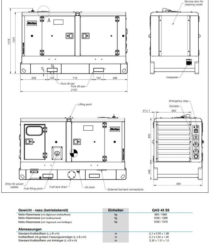 Atlas Copco QAS45 Agregaty prądotwórcze Diesla