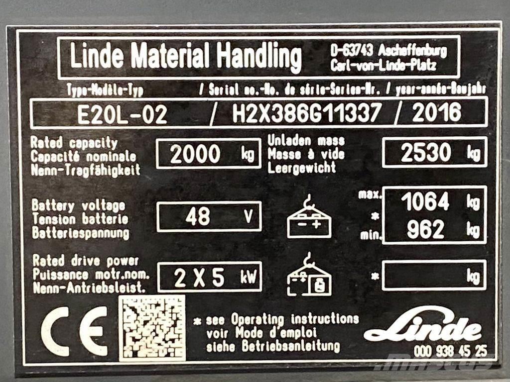 Linde E20L Wózki elektryczne