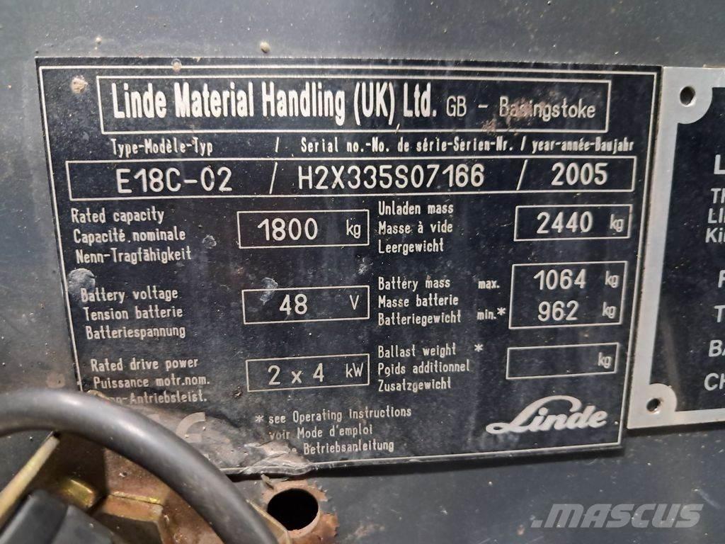 Linde E18C-02 Wózki elektryczne