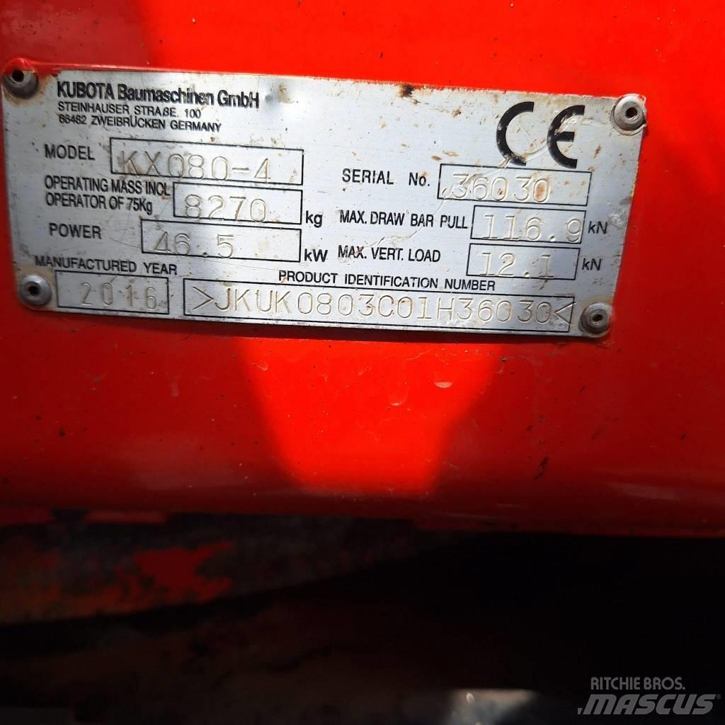 Kubota KX080-4 Midikoparki  7t - 12t