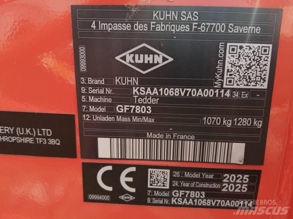 Kuhn GF7803 Zgrabiarki i przetrząsacze