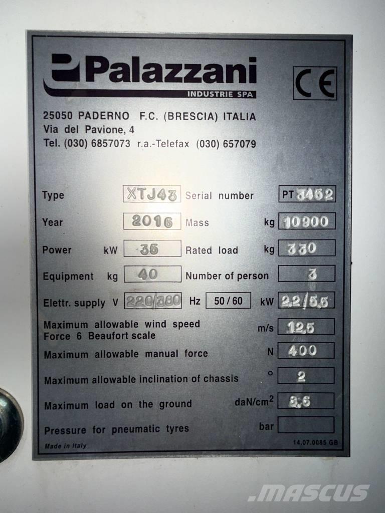 Palazzani XTJ 43 Podnośniki teleskopowe