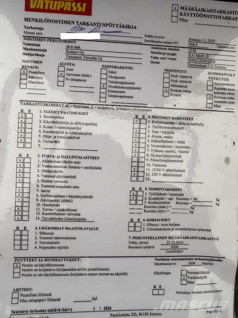 JLG M 600 JP Podnośniki przegubowe