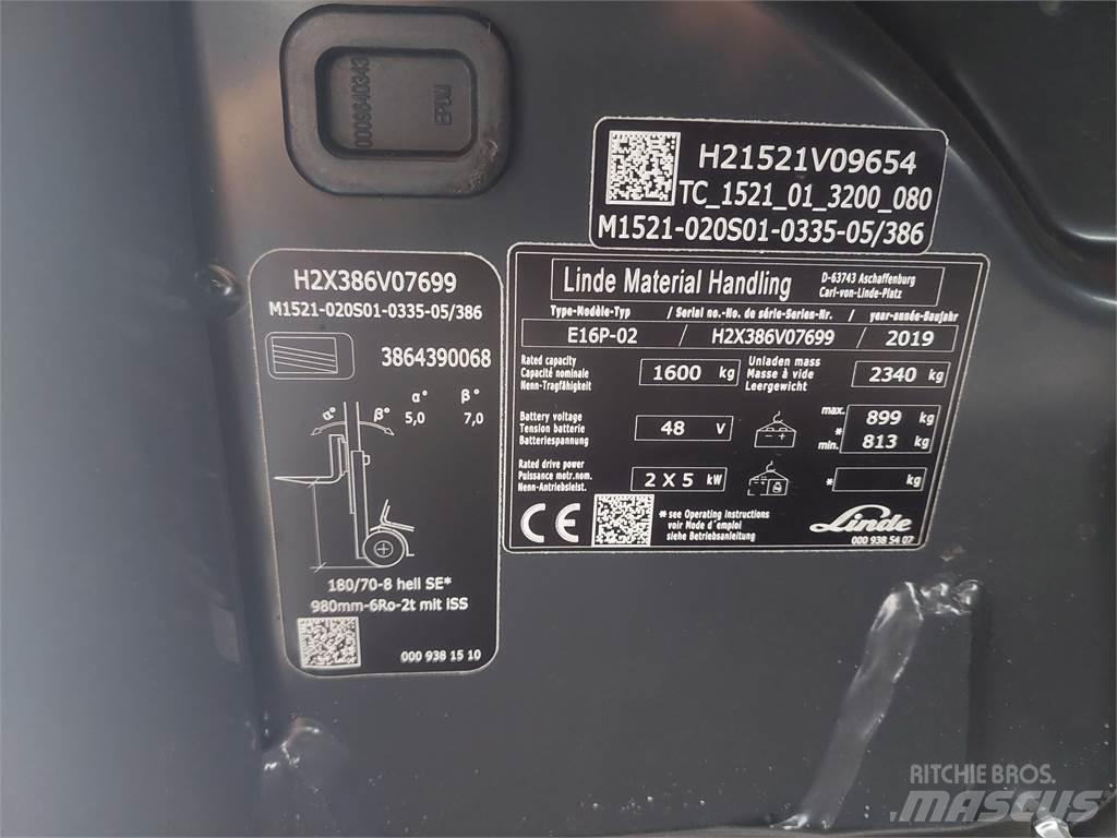 Linde E16P 02 Wózki elektryczne