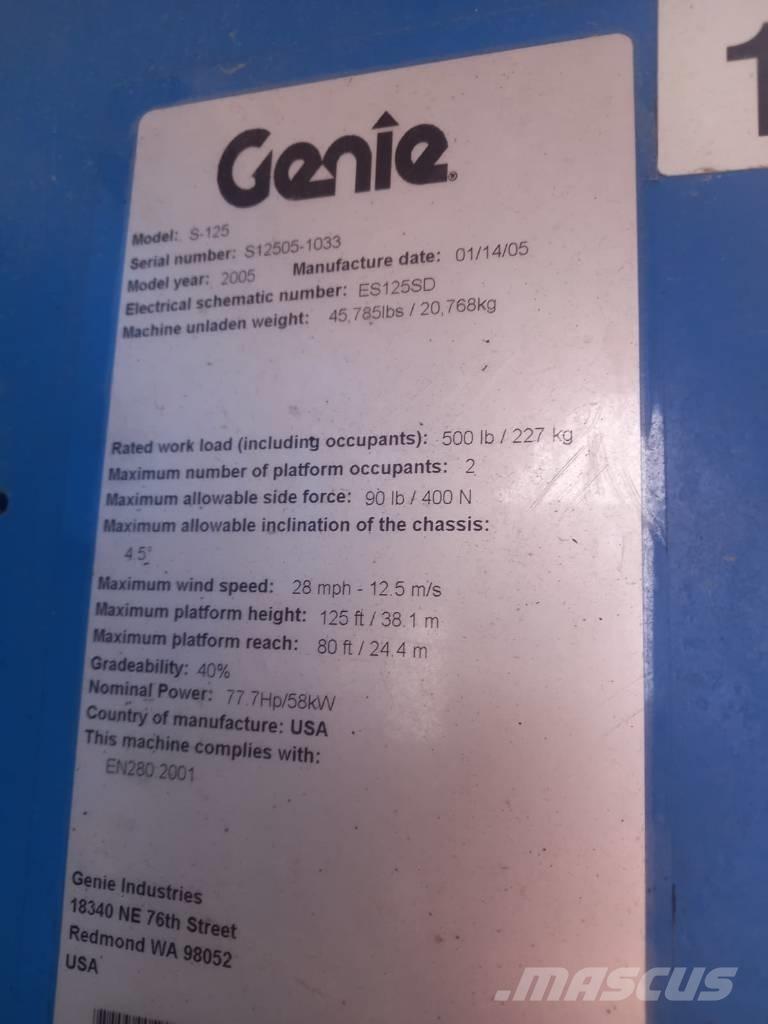 Genie S 125 Podnośniki teleskopowe