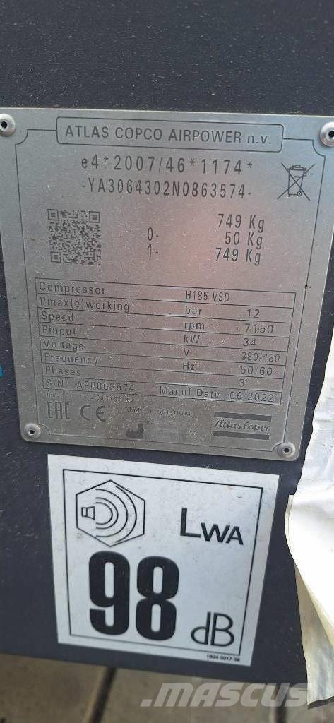 Atlas Copco H185 VSD Kompresory