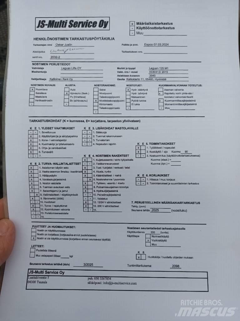 Leguan 125 Kompaktowe samojezdne wysięgniki podnośnikowe