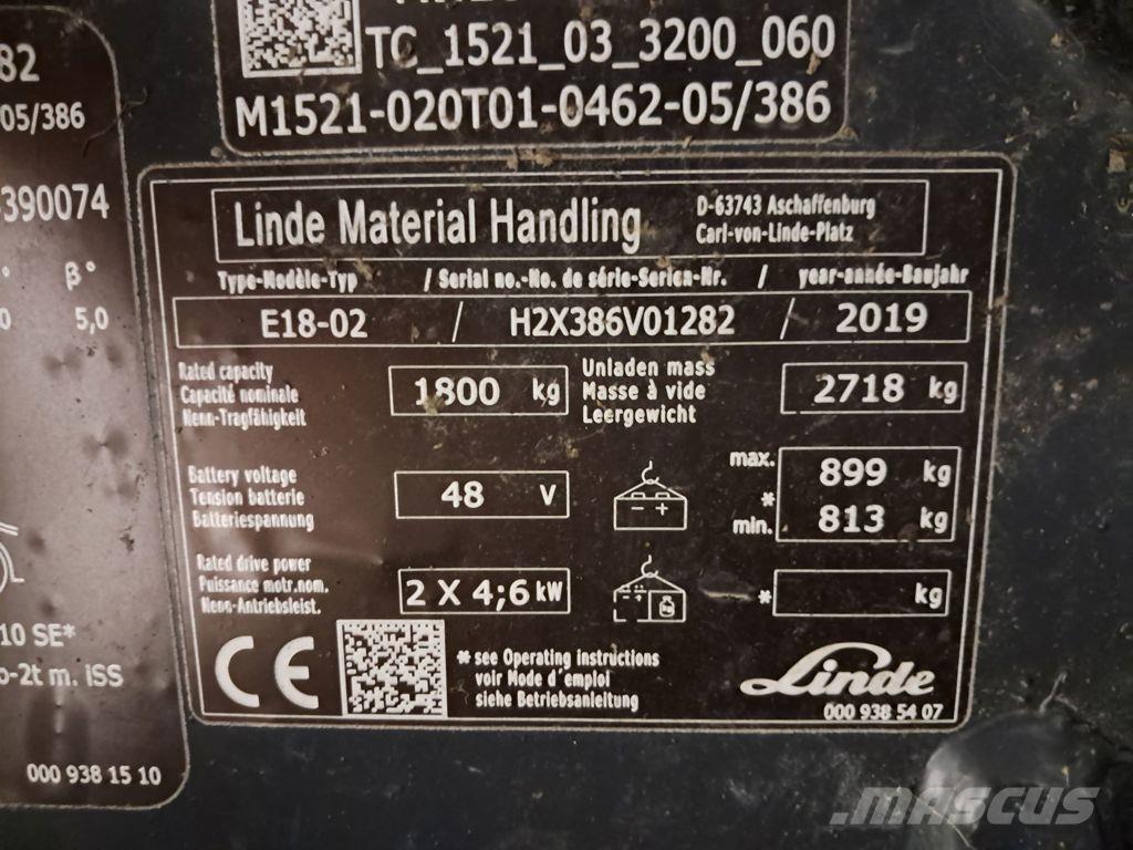 Linde E18-02 Wózki elektryczne