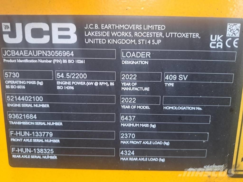 JCB 409 Ładowarki kołowe