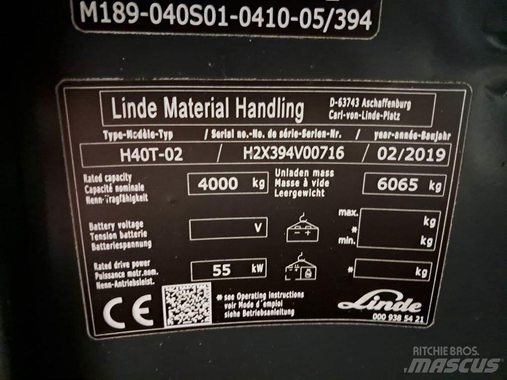 Linde H40T-02 Wózki LPG
