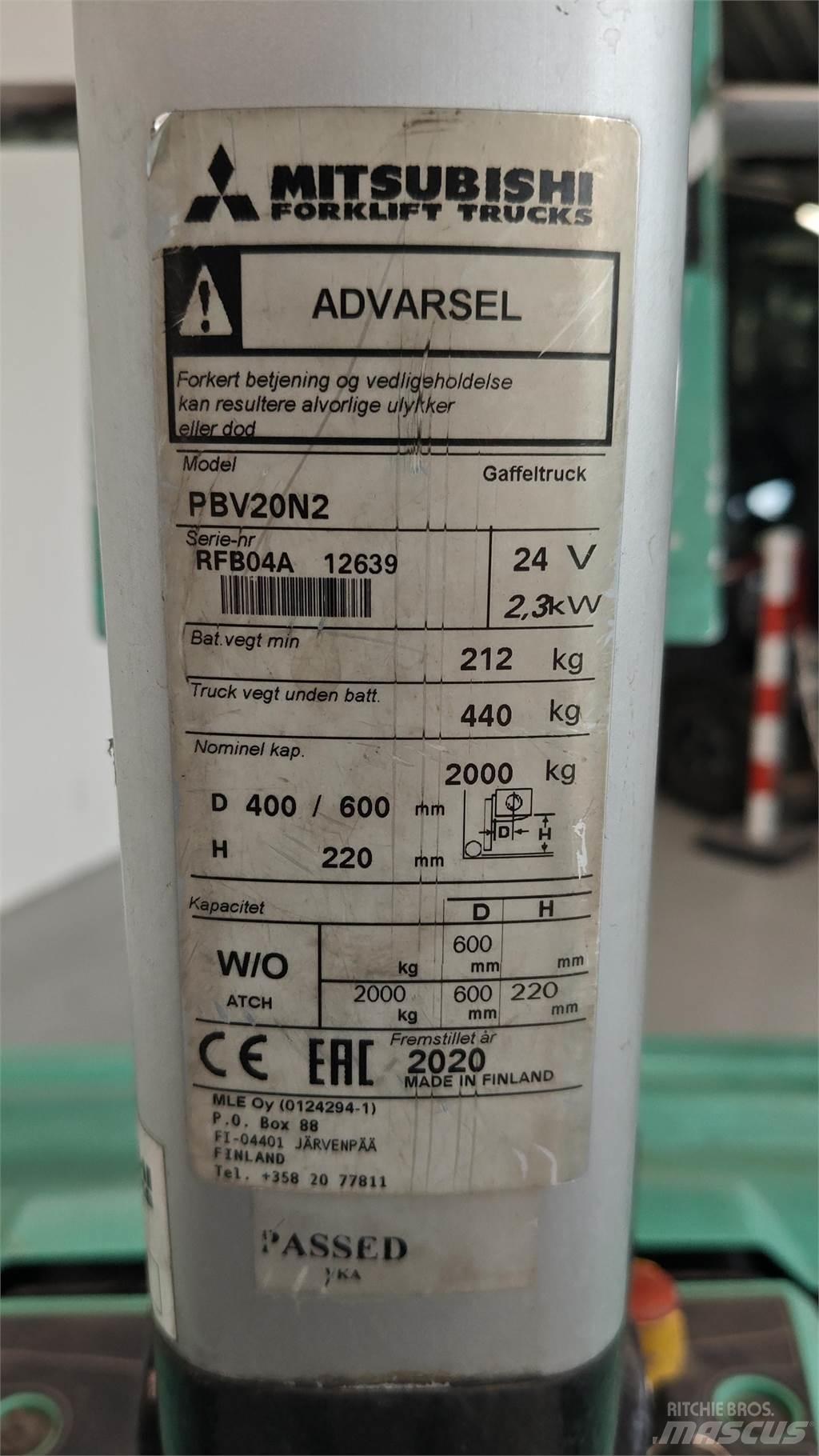 Mitsubishi PBV20N2 Wózki widłowe inne