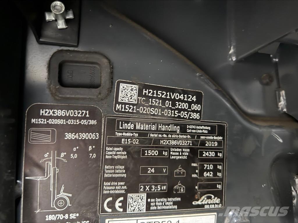 Linde E15 -02 Wózki elektryczne