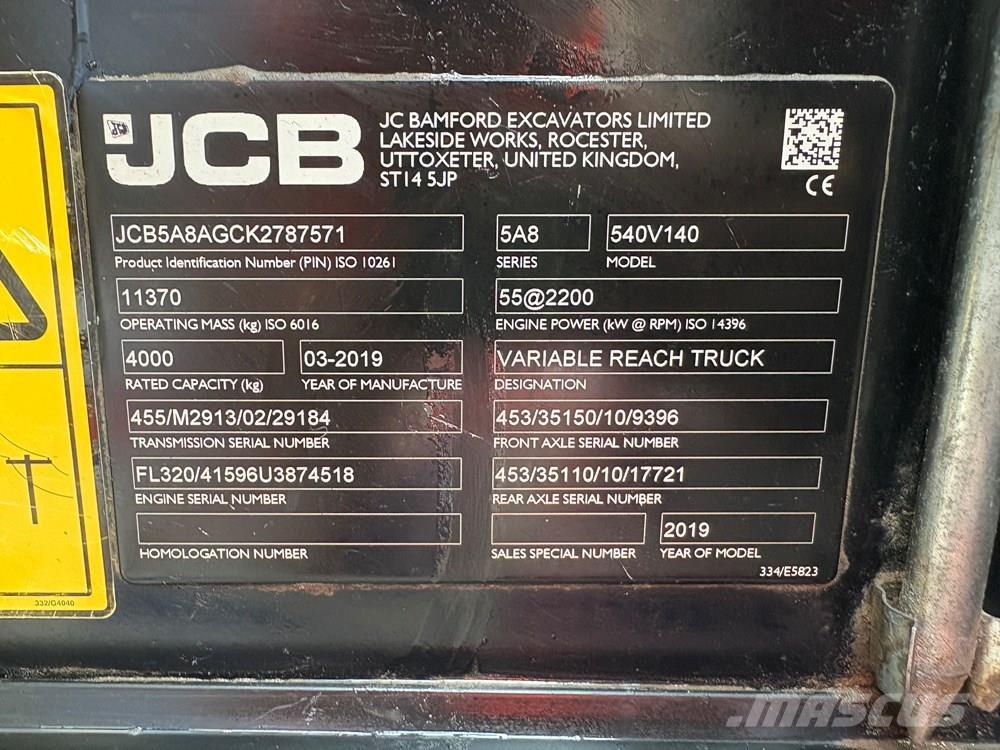 JCB 540-140 Ładowarki teleskopowe