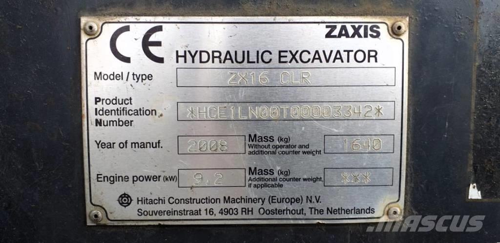 Hitachi ZX 16 CLR Minikoparki