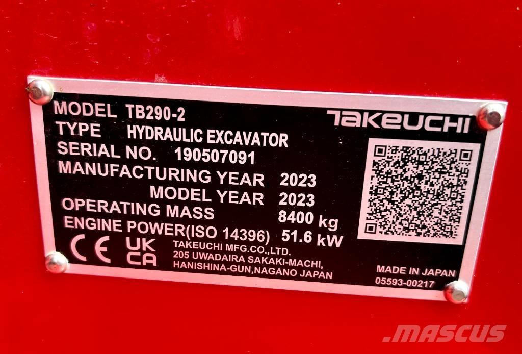 Takeuchi TB 290-2 CV Midikoparki  7t - 12t