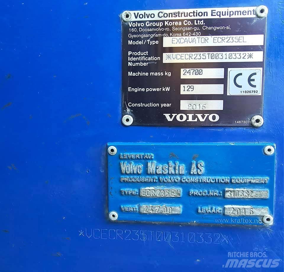 Volvo ECR 235 EL Koparki gąsienicowe
