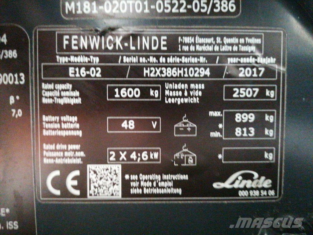 Linde E16 Wózki elektryczne