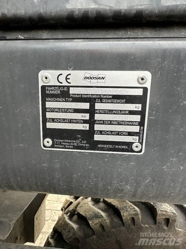 Doosan DX 190 W-7 Koparki kołowe