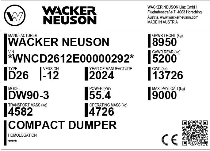 Wacker Neuson DW90-3 Wozidła kolebkowe