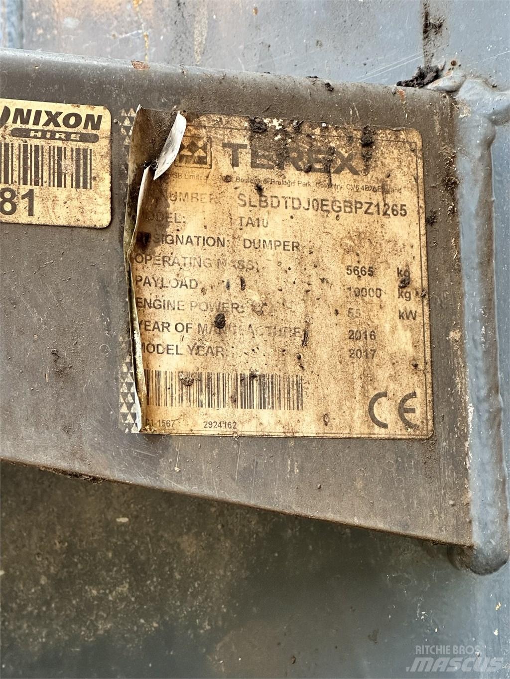 Terex TA10 Wozidła kolebkowe