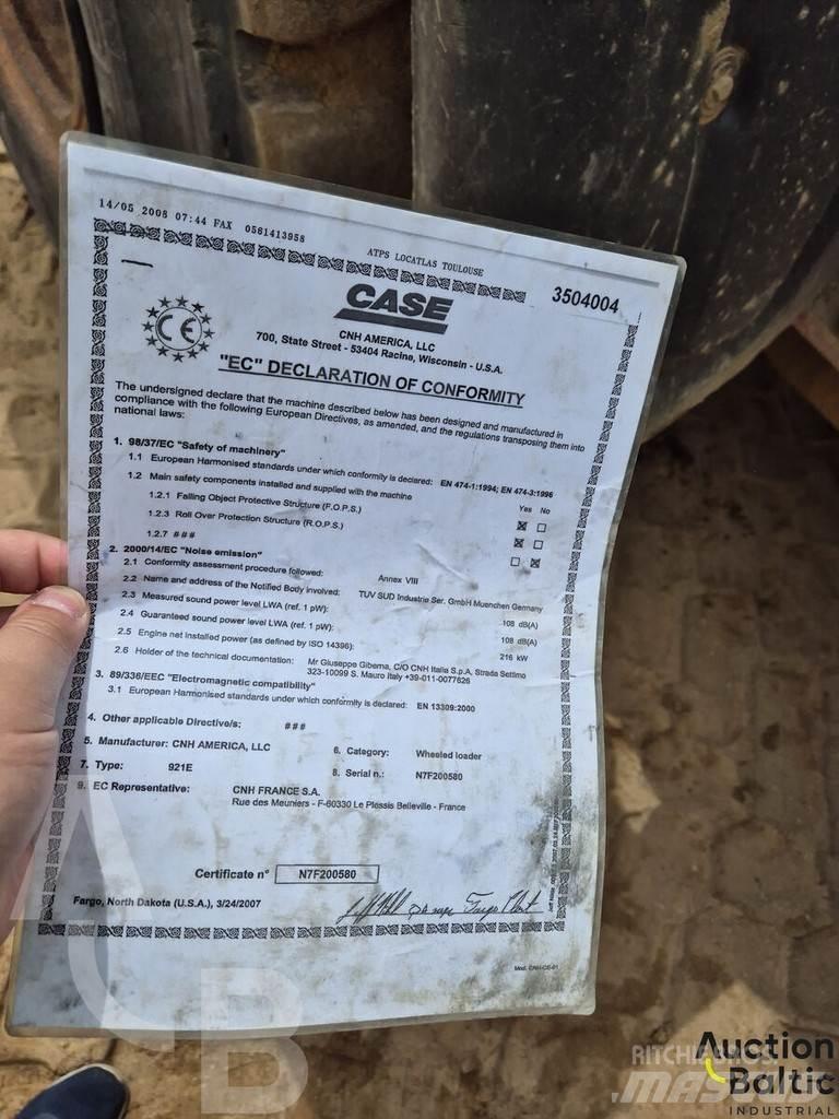 CASE 921 E Ładowarki kołowe