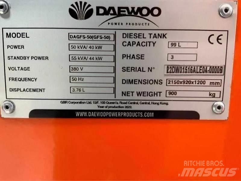Daewoo DAGFS-50 Agregaty prądotwórcze Diesla