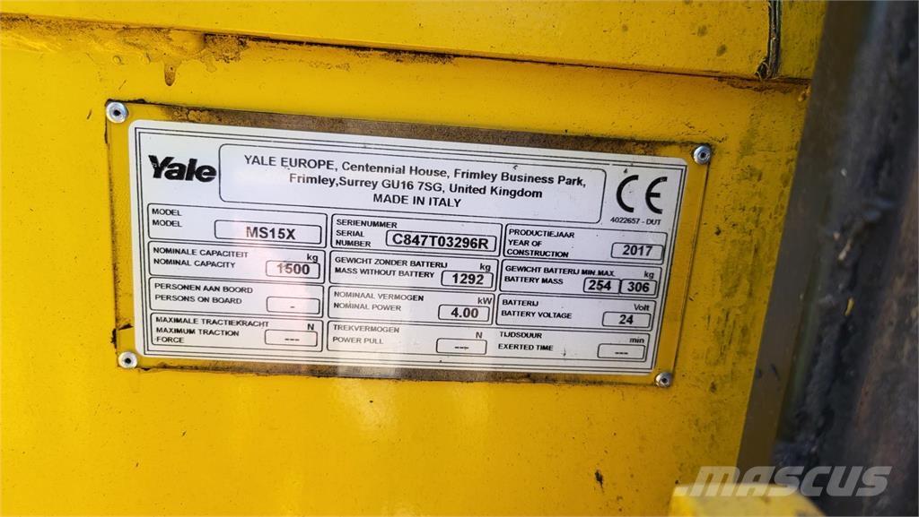 Yale MS15X 2017 Samojezdne maszyny do załadunku