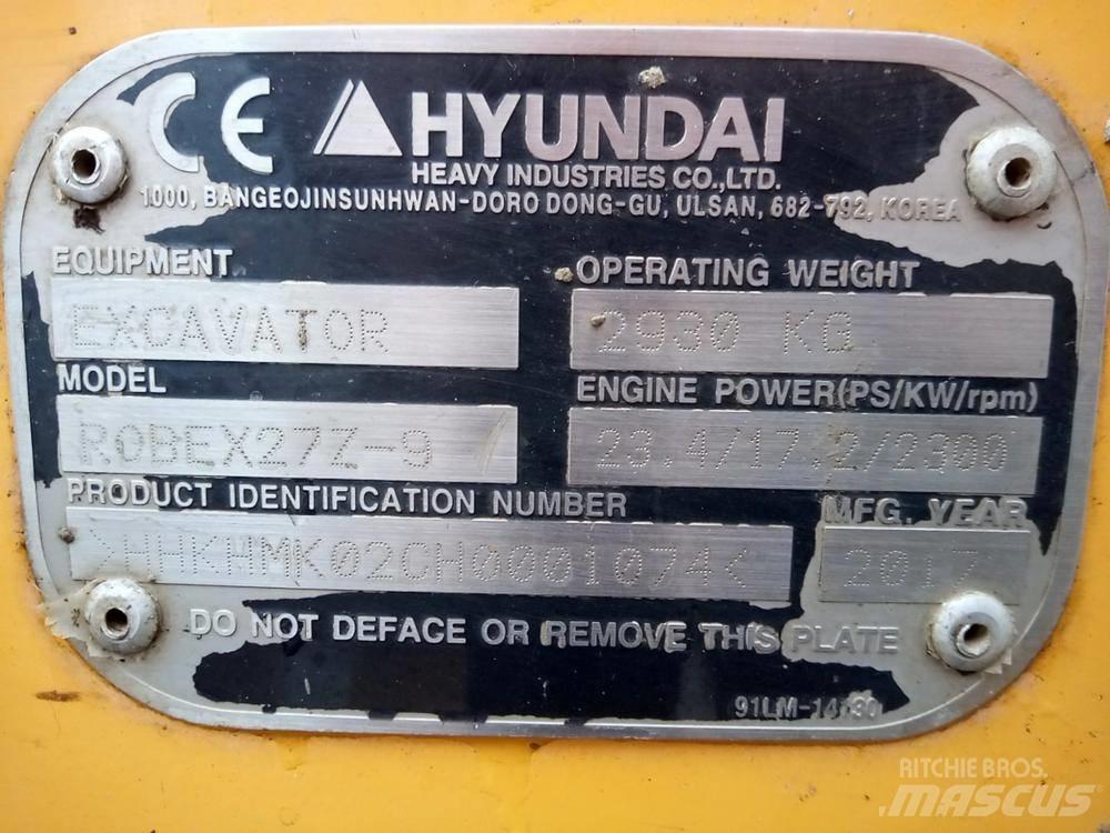 Hyundai Robex 27Z-9 Minikoparki