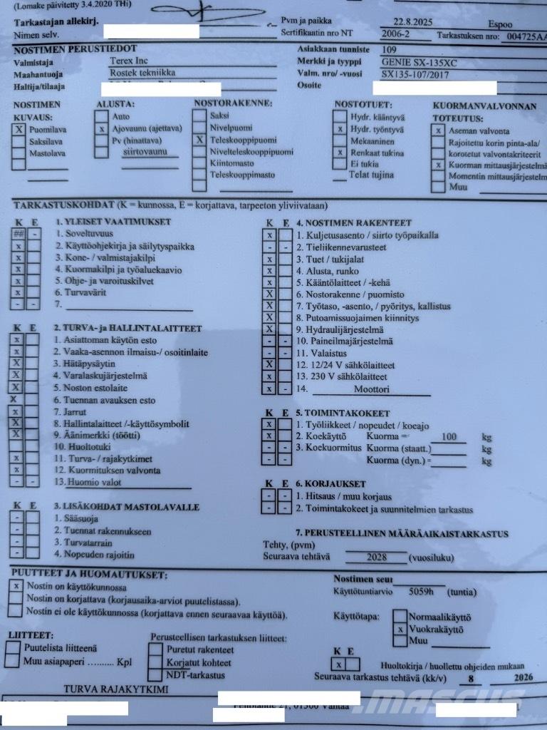 Genie SX 135 XC Podnośniki przegubowe
