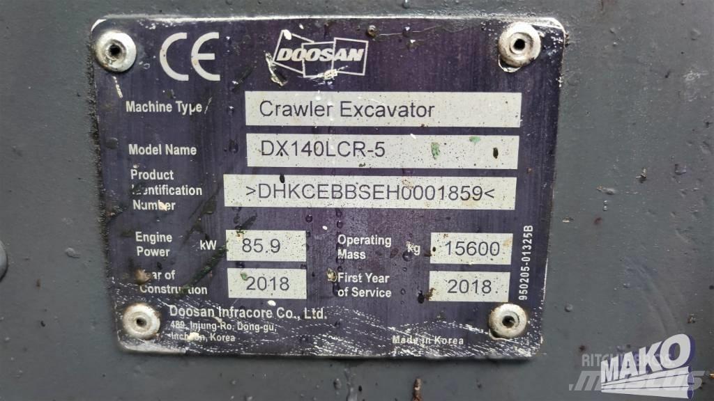Doosan DX 140 LCR Koparki gąsienicowe