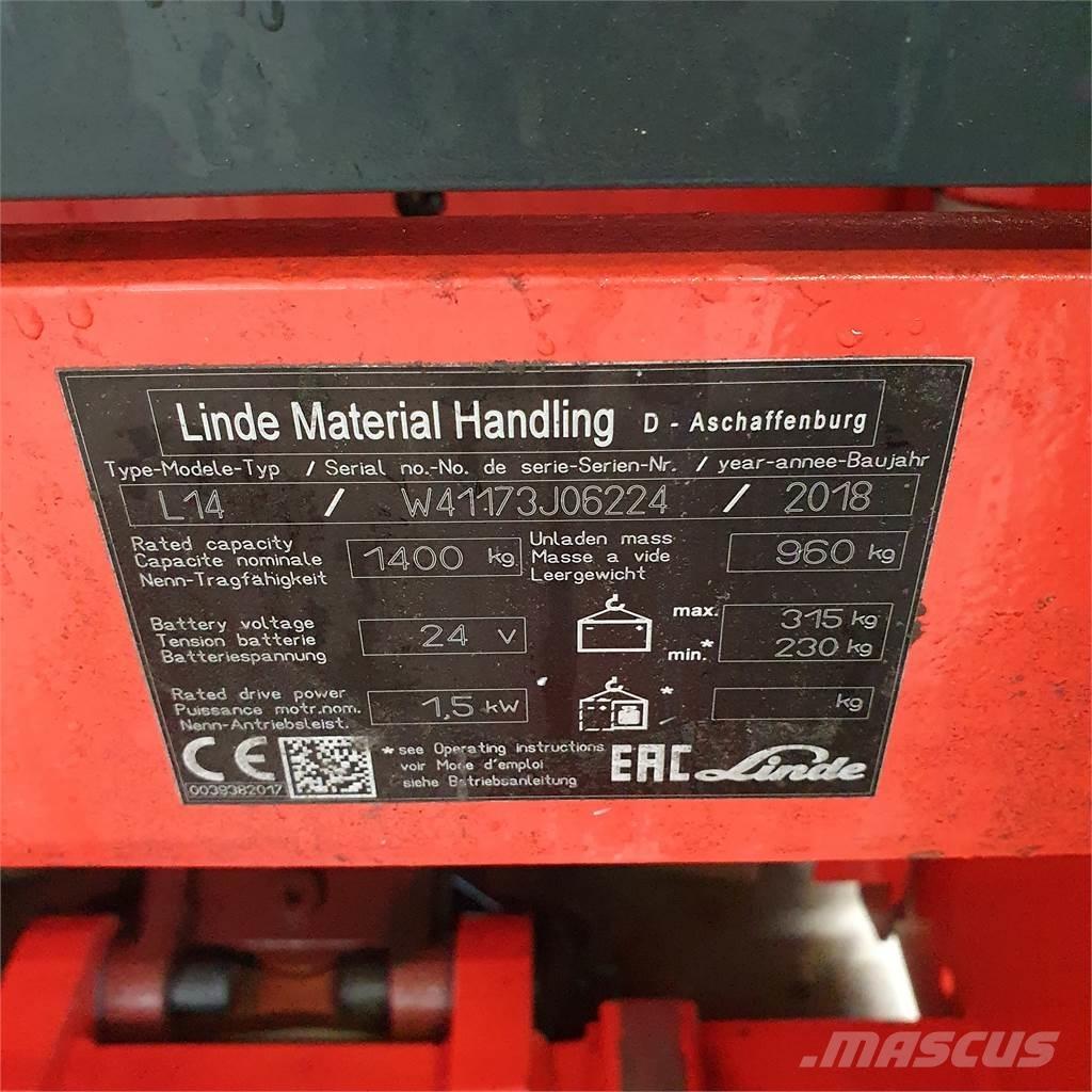Linde L14i Wózki widłowe unoszące z dyszlem