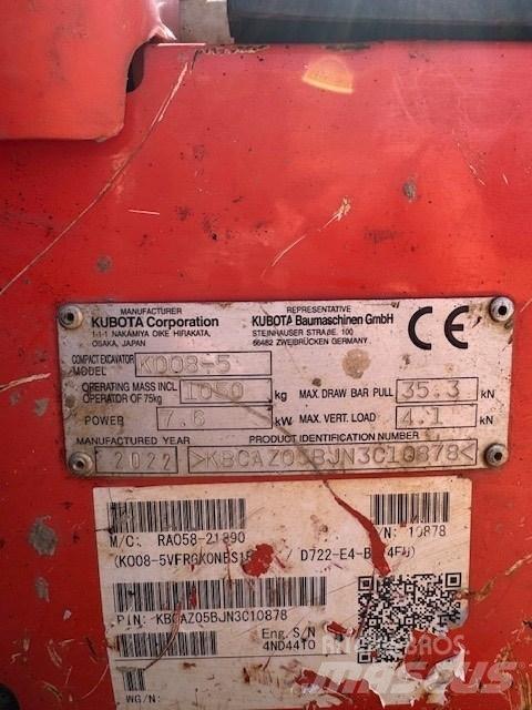 Kubota K 008-5 Minikoparki