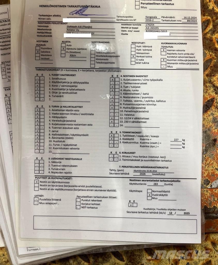 JLG 2630 ES Podnośniki nożycowe