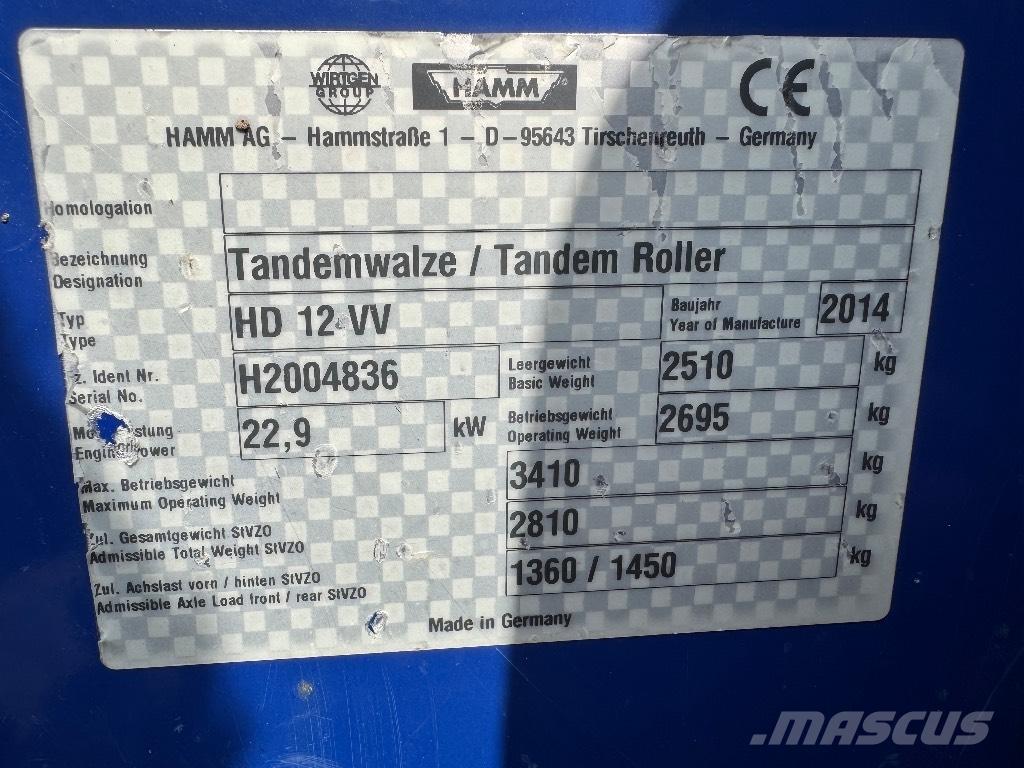 Hamm HD 12 VV Walce dwubębnowe