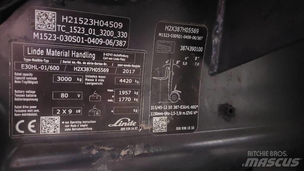 Linde E 30HL-01/600 Wózki elektryczne
