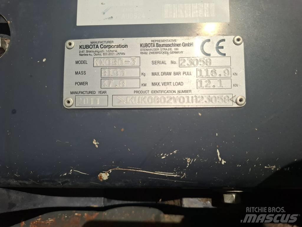 Kubota KX 080-3 Midikoparki  7t - 12t