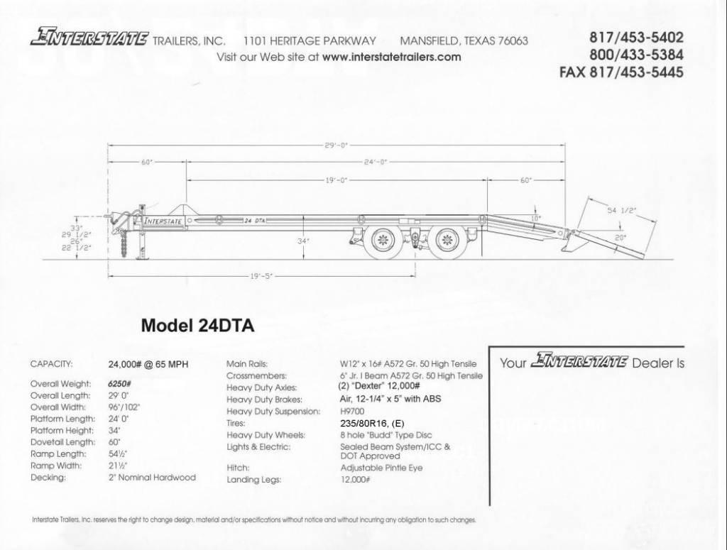 Interstate 24DTA Przyczepy do transportu samochodów