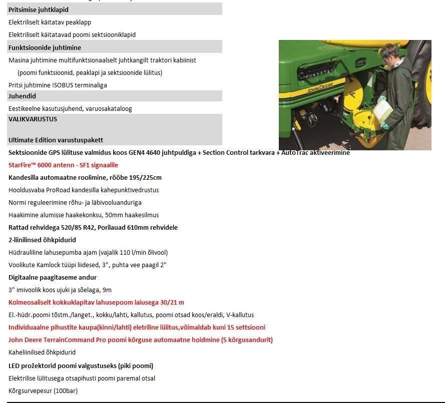 John Deere R 962i Opryskiwacze zaczepiane
