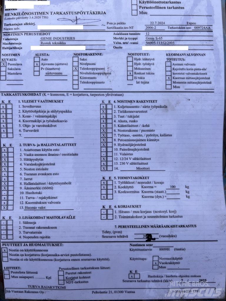 Genie S 65 Podnośniki przegubowe