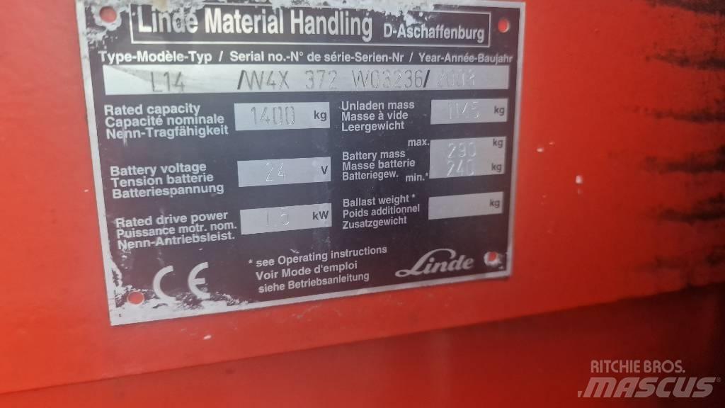 Linde L14APi-372 Wózki widłowe unoszące z platformą dla operatora