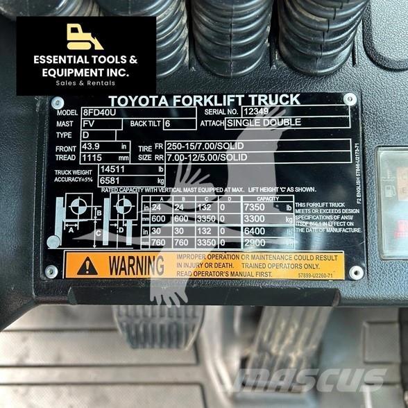 Toyota 8FD40U Wózki Diesla