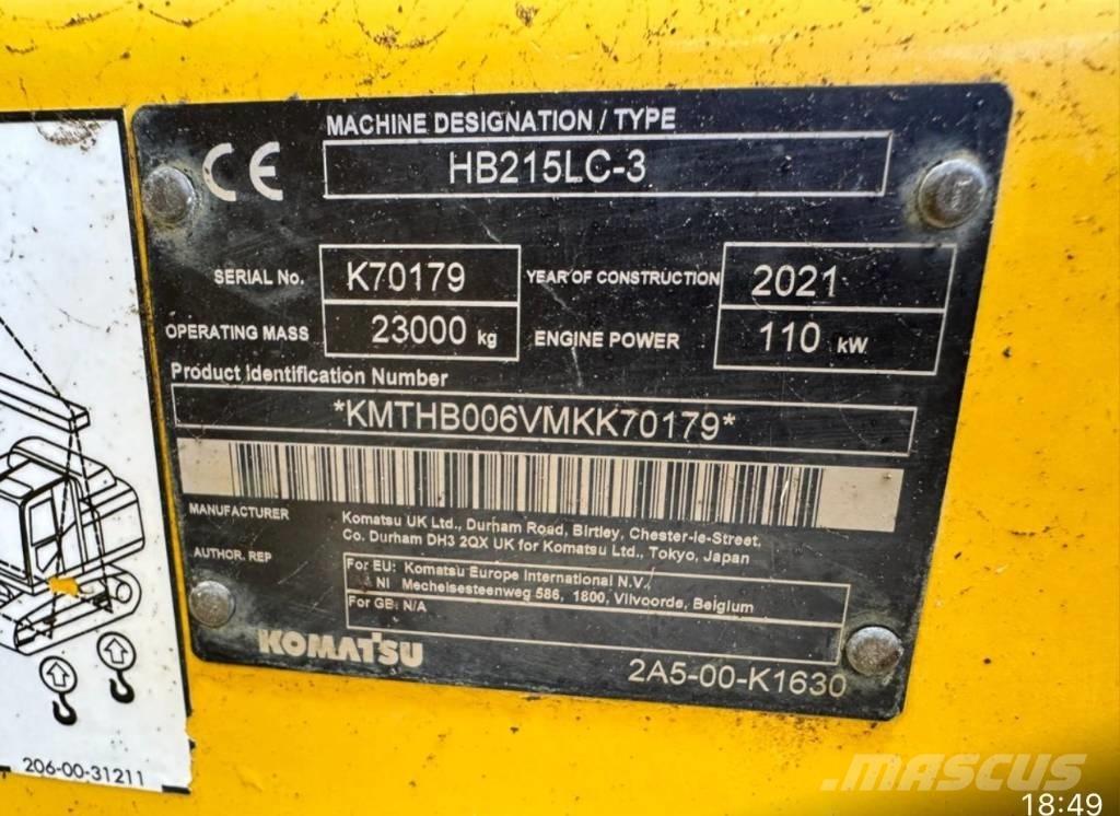 Komatsu HB 215LC-3 Koparki gąsienicowe