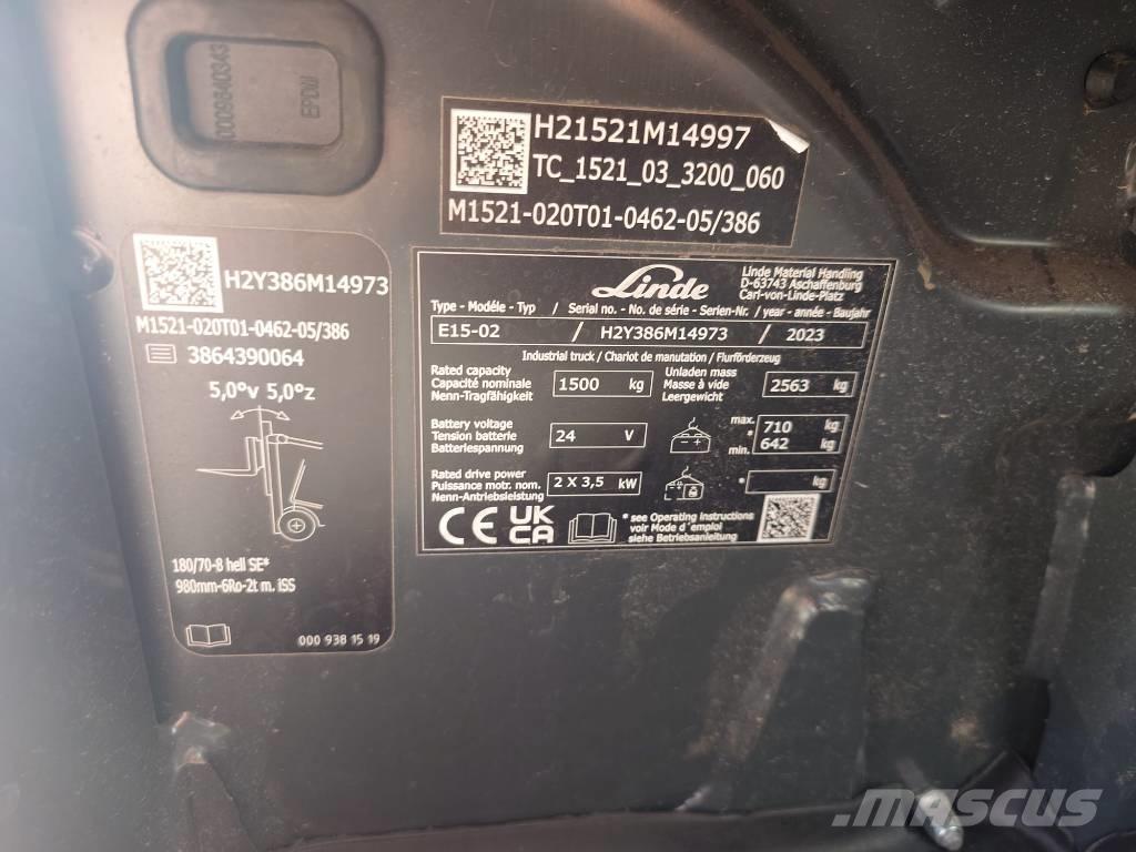Linde E15/386-02 Wózki elektryczne